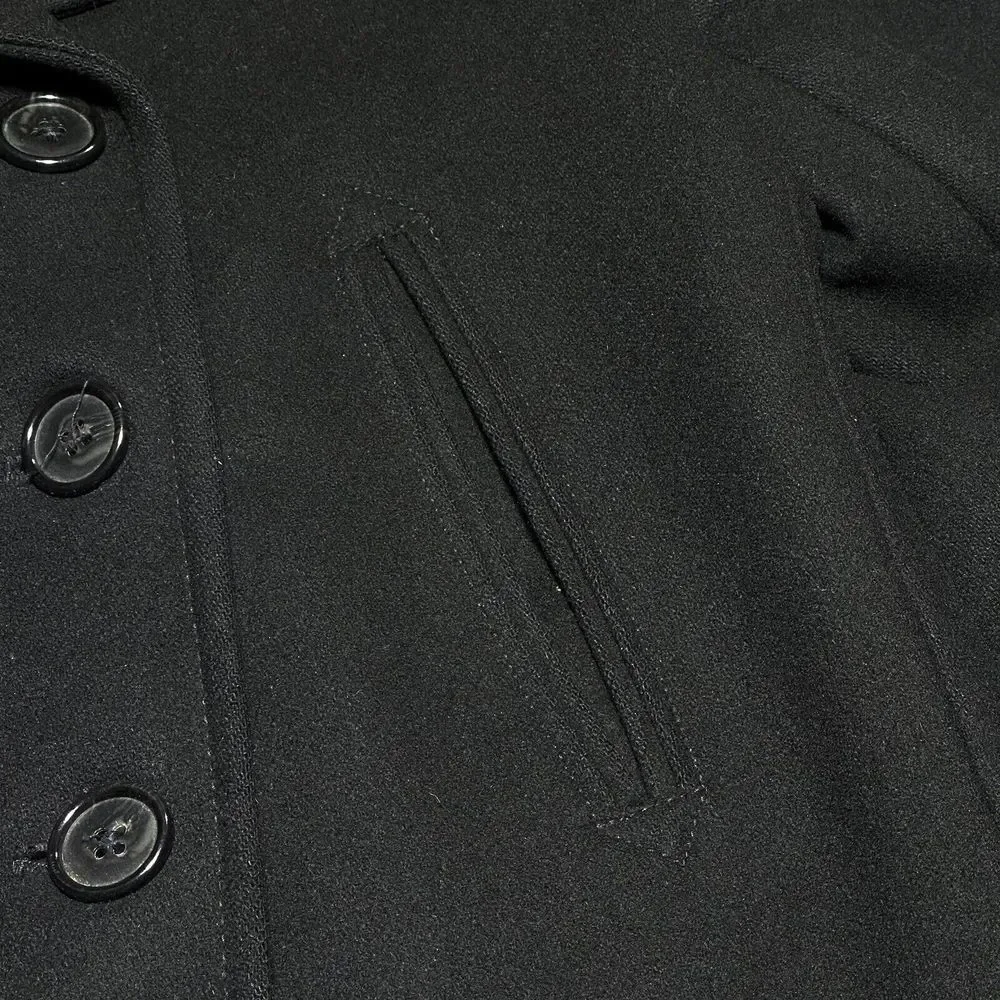 J Crew Double Breasted Wool Blend Insulated Black Coat Women's Size Medium - Picture 3 of 16